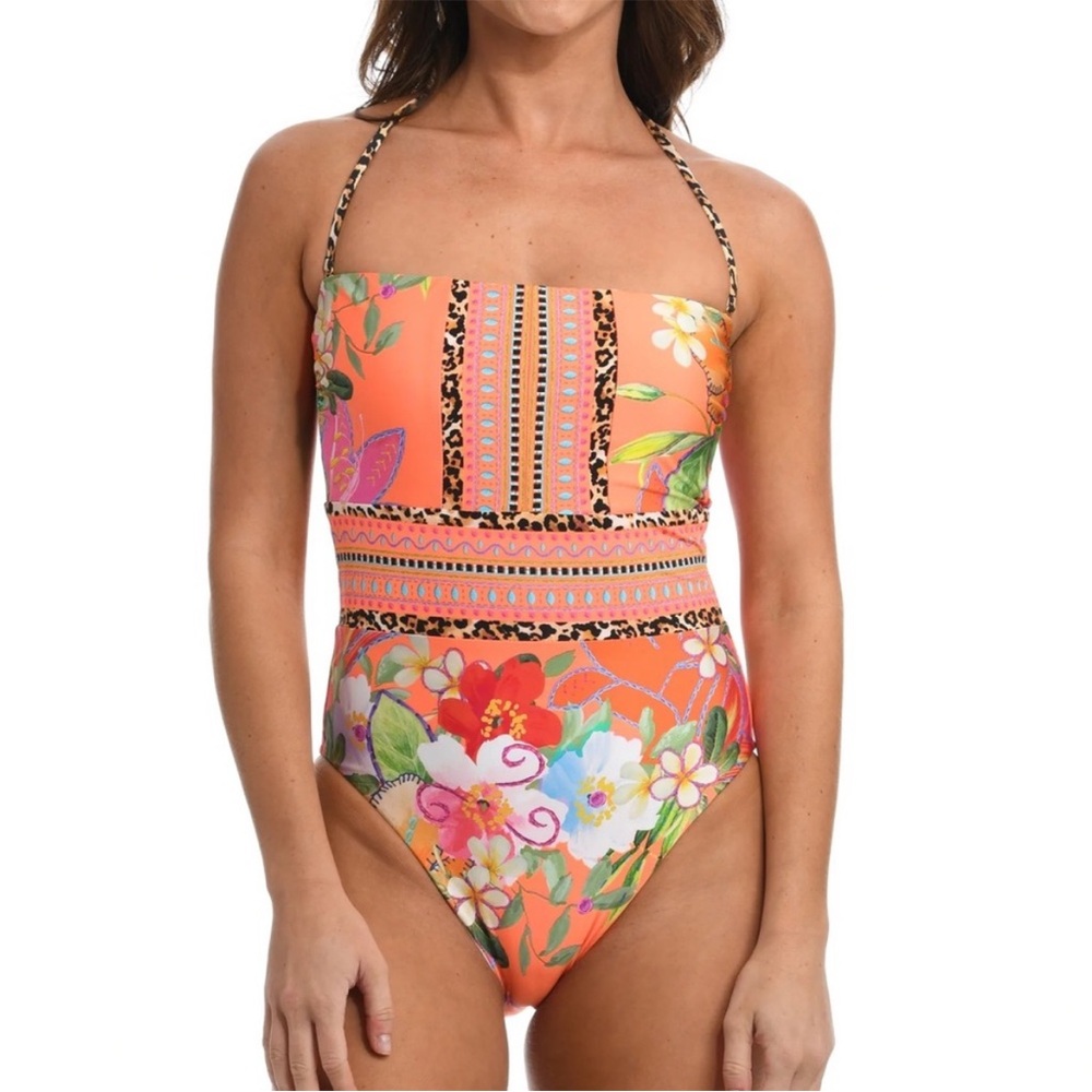 Sunshine 79 In A Trace Swimsuit Tropical Bandeau One Piece